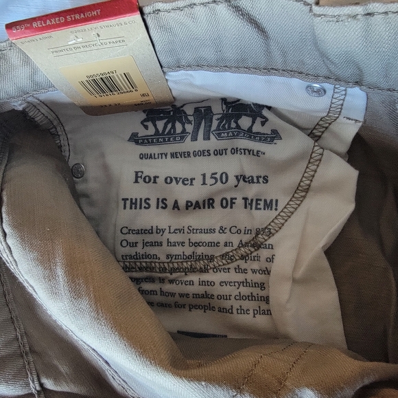 Men's 559 Relaxed Straight Fit Men'sJeans 33W x 32L Desert Taupe-Brown Stretch - Picture 6 of 9